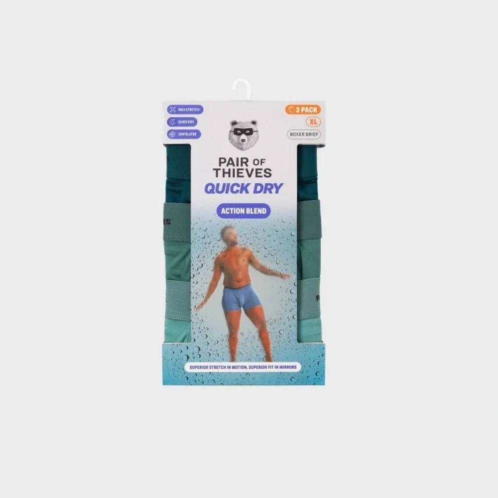 Pair of Thieves Men's Quick Dry Boxer Briefs 3pk - Green